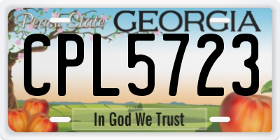 GA license plate CPL5723