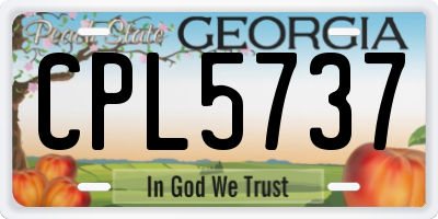 GA license plate CPL5737