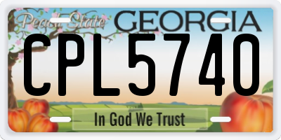 GA license plate CPL5740
