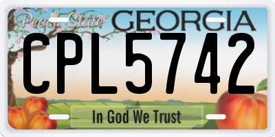 GA license plate CPL5742