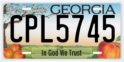 GA license plate CPL5745