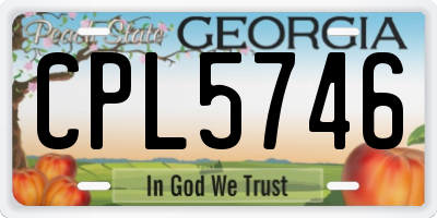 GA license plate CPL5746