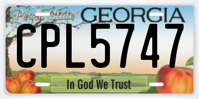 GA license plate CPL5747
