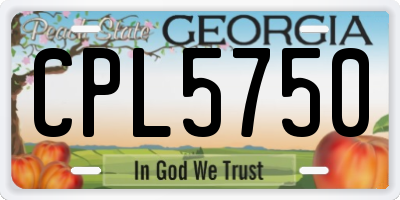 GA license plate CPL5750