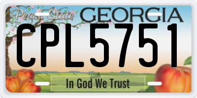 GA license plate CPL5751