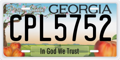 GA license plate CPL5752