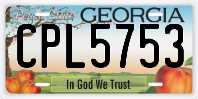 GA license plate CPL5753