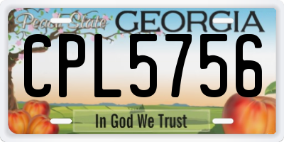GA license plate CPL5756
