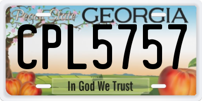 GA license plate CPL5757