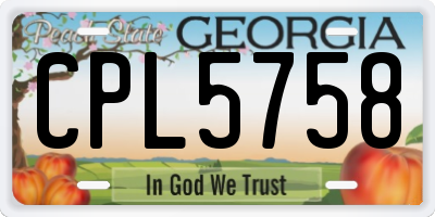 GA license plate CPL5758