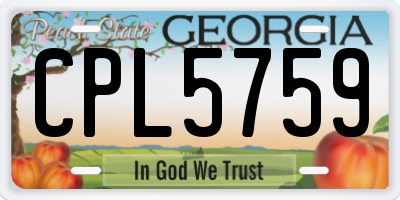 GA license plate CPL5759