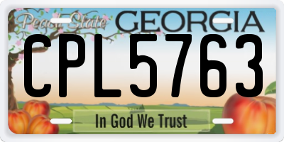 GA license plate CPL5763