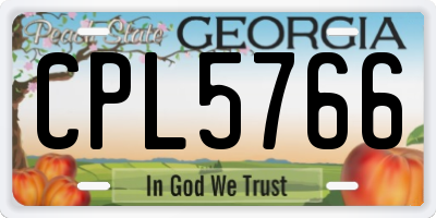 GA license plate CPL5766