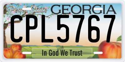 GA license plate CPL5767