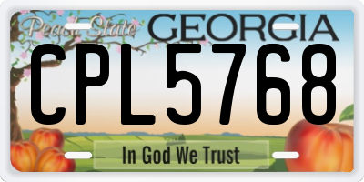 GA license plate CPL5768