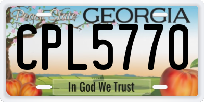 GA license plate CPL5770