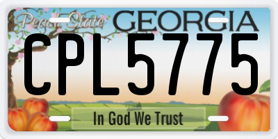 GA license plate CPL5775