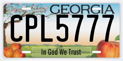 GA license plate CPL5777