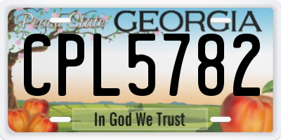 GA license plate CPL5782