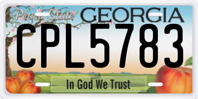 GA license plate CPL5783