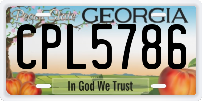 GA license plate CPL5786