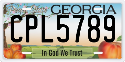 GA license plate CPL5789