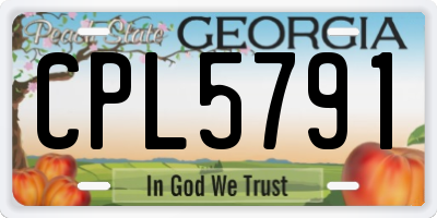 GA license plate CPL5791