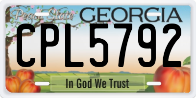 GA license plate CPL5792