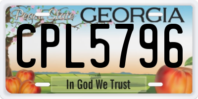 GA license plate CPL5796