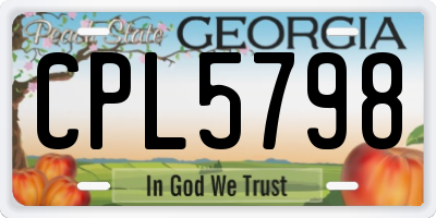 GA license plate CPL5798