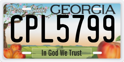 GA license plate CPL5799