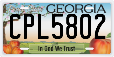 GA license plate CPL5802
