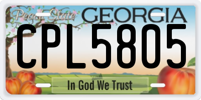 GA license plate CPL5805