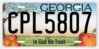 GA license plate CPL5807