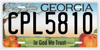 GA license plate CPL5810
