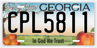 GA license plate CPL5811