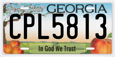 GA license plate CPL5813