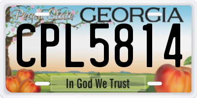 GA license plate CPL5814