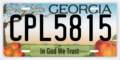 GA license plate CPL5815
