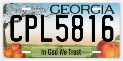 GA license plate CPL5816