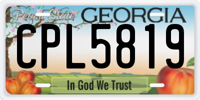 GA license plate CPL5819