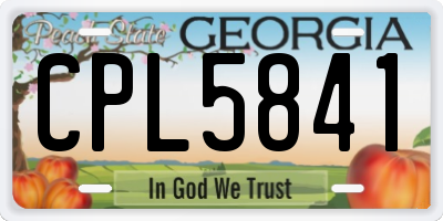 GA license plate CPL5841