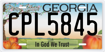 GA license plate CPL5845