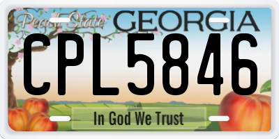 GA license plate CPL5846