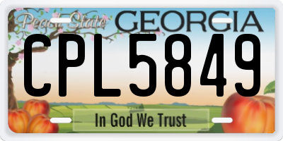 GA license plate CPL5849