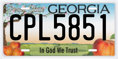 GA license plate CPL5851