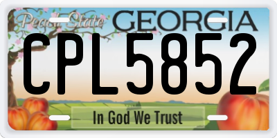 GA license plate CPL5852