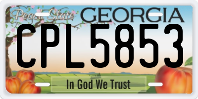 GA license plate CPL5853