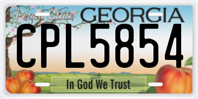 GA license plate CPL5854