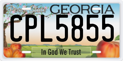 GA license plate CPL5855